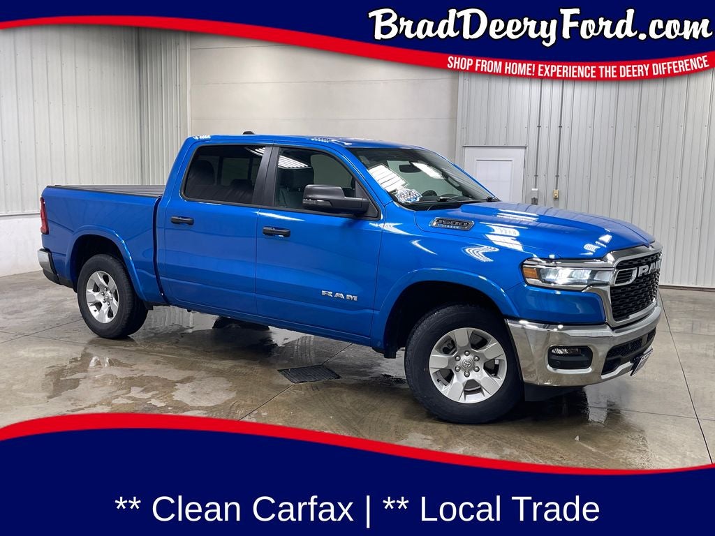 2025 RAM 1500 Big Horn/Lone Star in Hydro Blue Pearlcoat — front three-quarter view