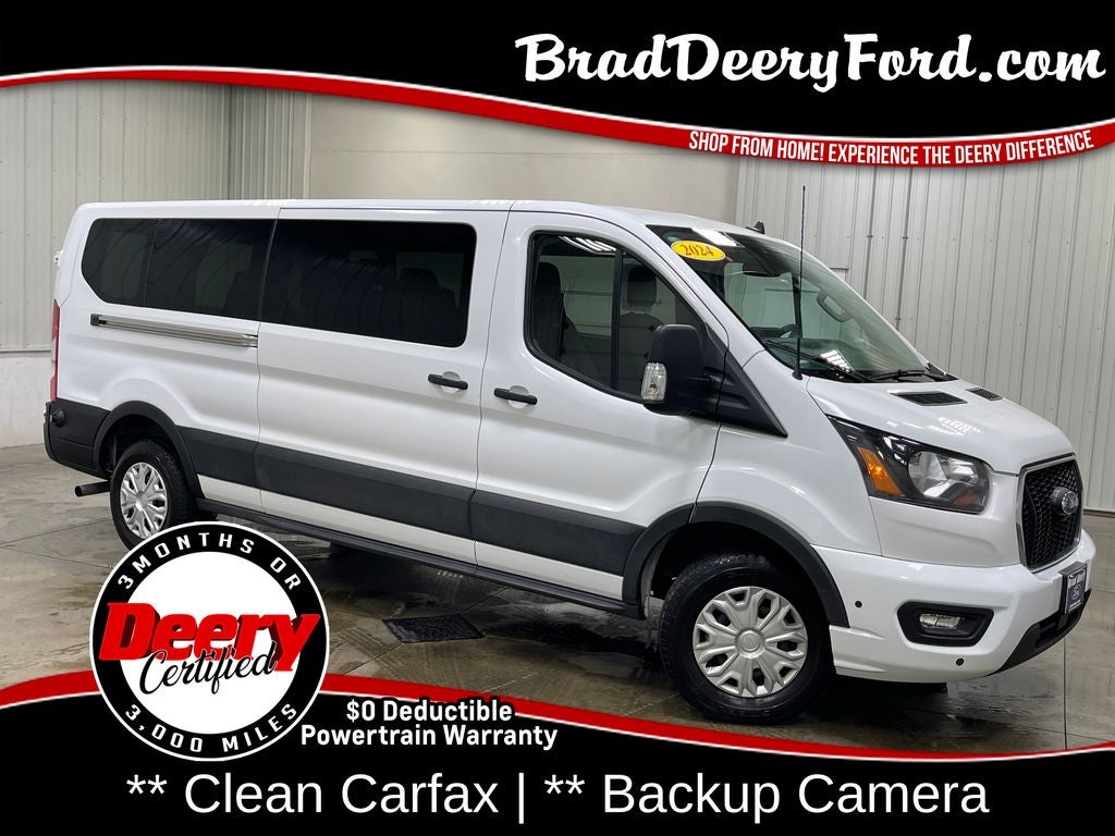 2024 Ford Transit-350 XLT in Oxford White — front three-quarter view