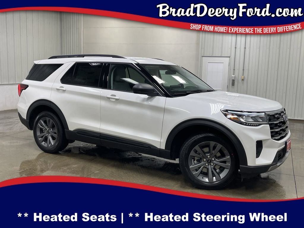 2026 Ford Explorer Active in Star White Metallic Tri-Coat — front three-quarter view