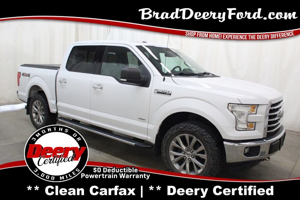 2017 Ford F-150 XLT in Oxford White — front three-quarter view