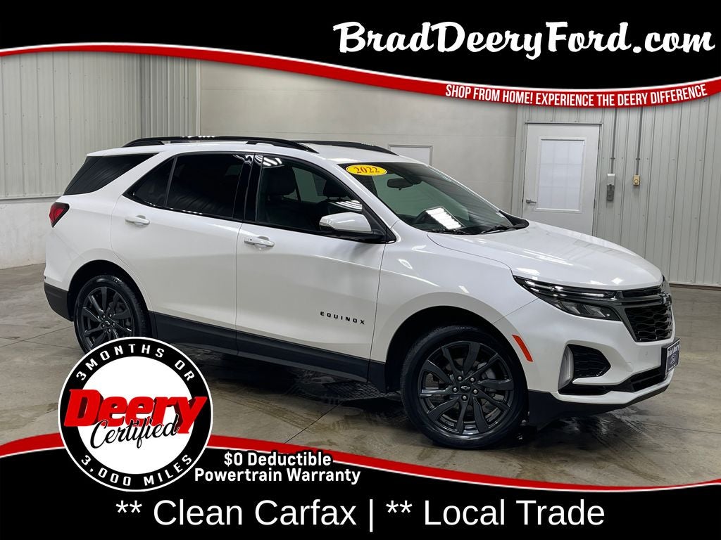 2022 Chevrolet Equinox RS in Iridescent Pearl Tricoat — front three-quarter view