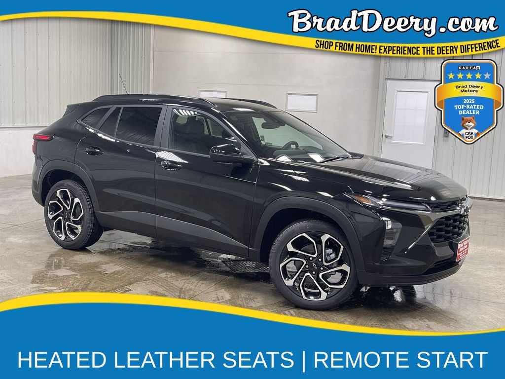 2026 Chevrolet Trax 2RS in Mosaic Black Metallic — front three-quarter view