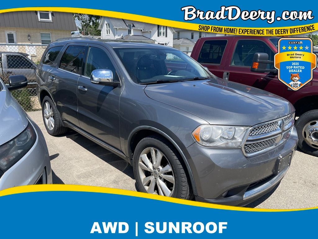 2012 Dodge Durango Crew in Mineral Gray Metallic Clearcoat — front three-quarter view