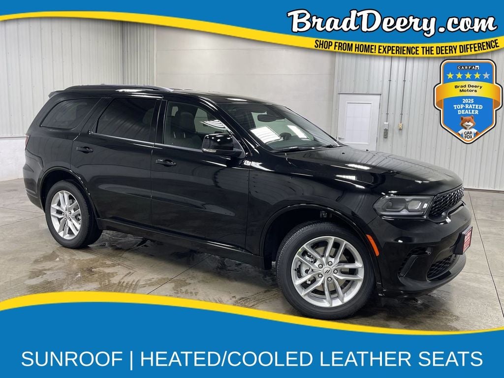 2026 Dodge Durango GT Plus in Db Black Crystal Clearcoat — front three-quarter view