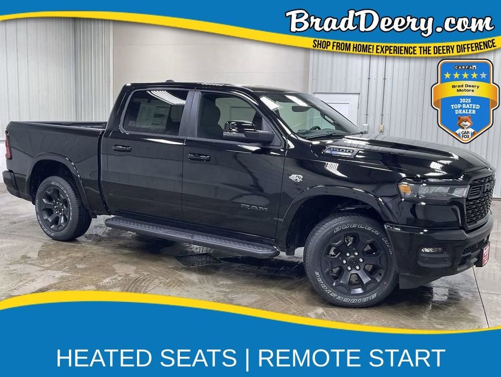 2026 RAM 1500 Big Horn/Lone Star in Diamond Black Crystal Pearlcoat — front three-quarter view