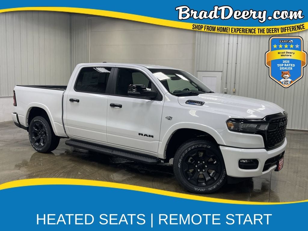 2026 RAM 1500 Big Horn/Lone Star in Bright White Clearcoat — front three-quarter view
