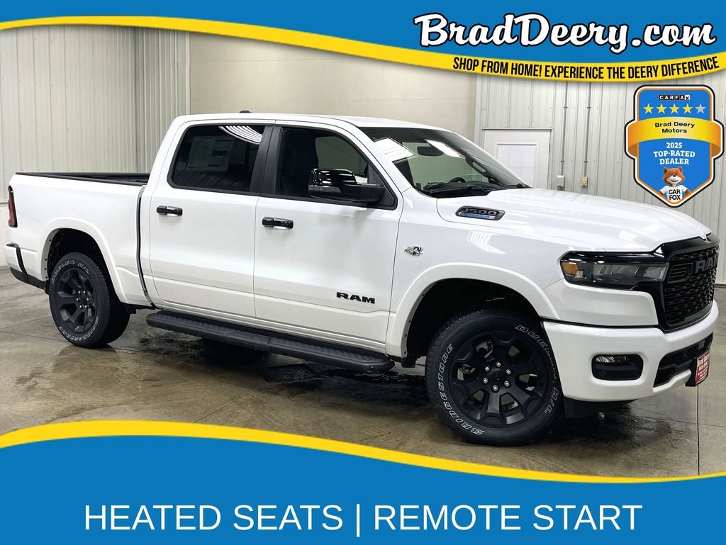 2026 RAM 1500 Big Horn/Lone Star in Bright White Clearcoat — front three-quarter view
