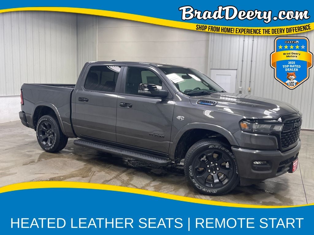 2026 RAM 1500 Big Horn/Lone Star in Granite Crystal Metallic Clearcoat — front three-quarter view