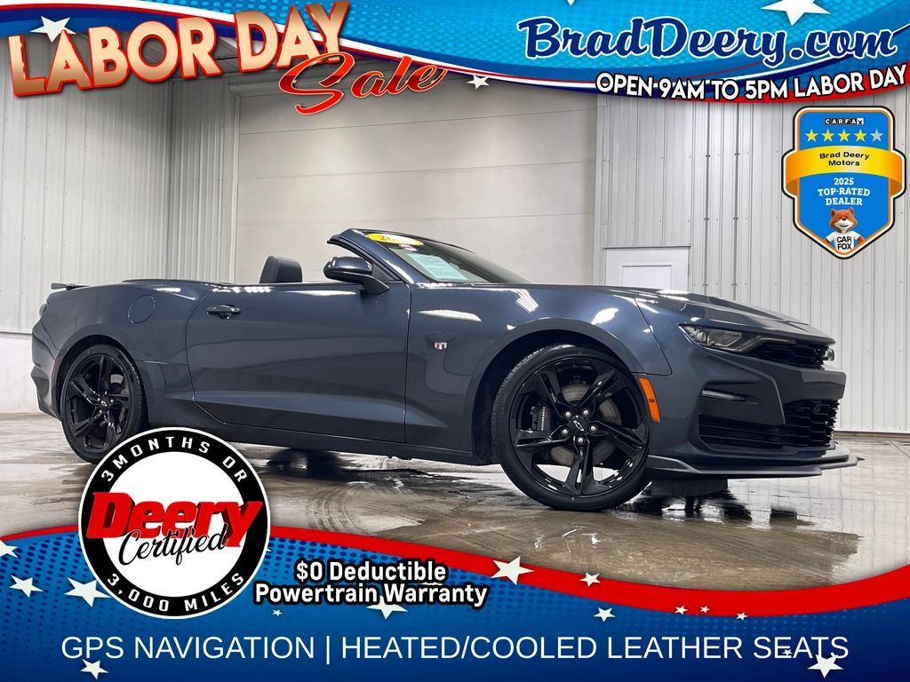 2022 Chevrolet Camaro SS in Shadow Gray Metallic — front three-quarter view