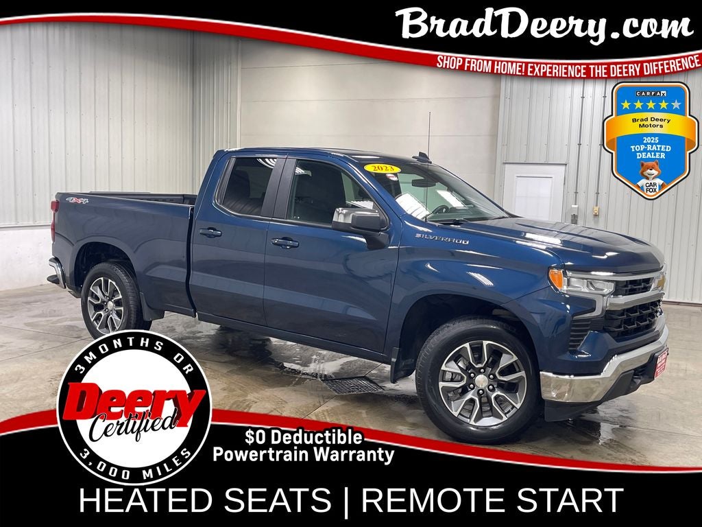 2023 Chevrolet Silverado 1500 LT in Northsky Blue Metallic — front three-quarter view