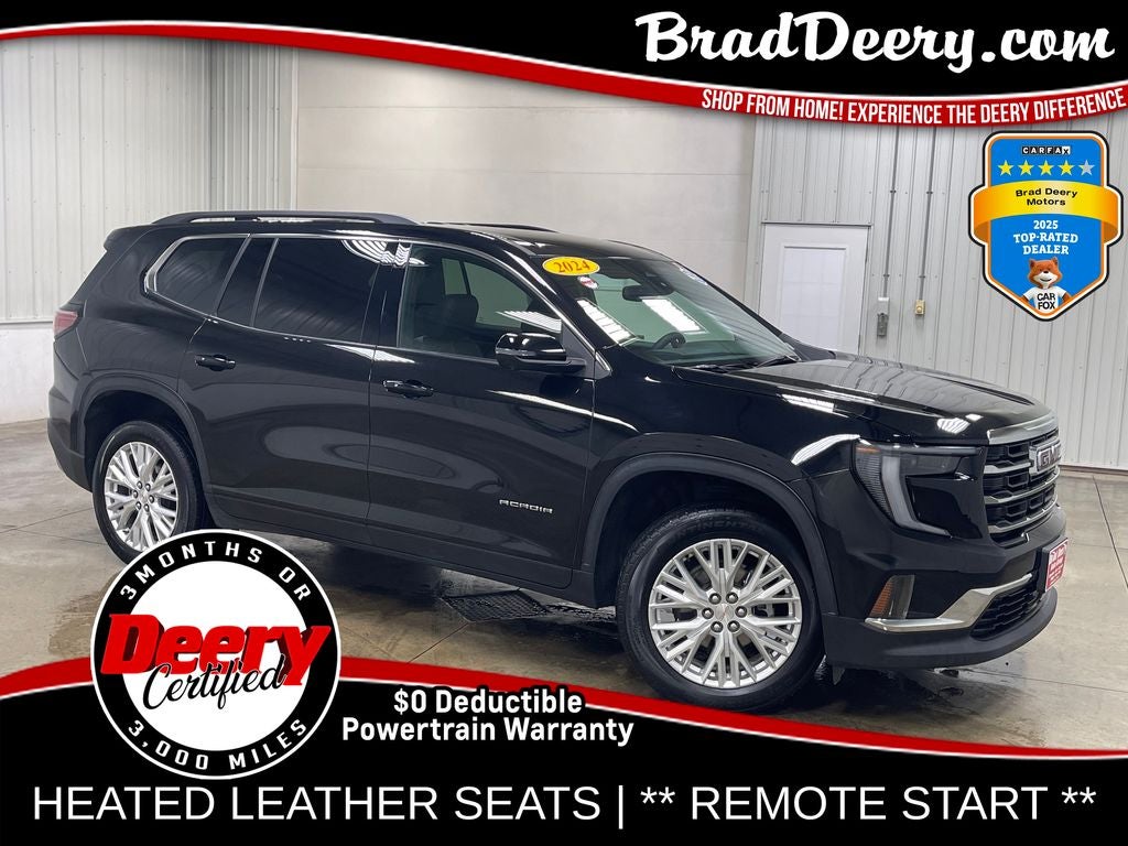 2024 GMC Acadia Elevation in Ebony Twilight Metallic — front three-quarter view
