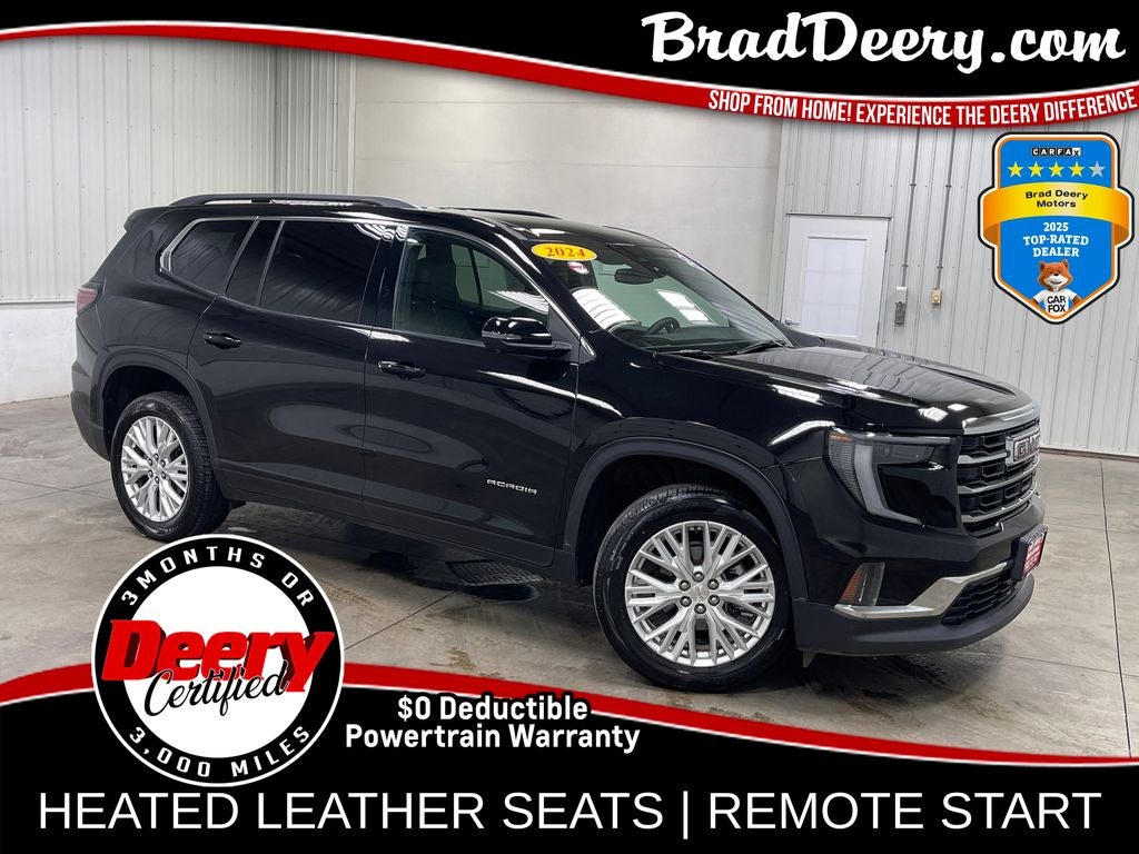 2024 GMC Acadia Elevation in Ebony Twilight Metallic — front three-quarter view