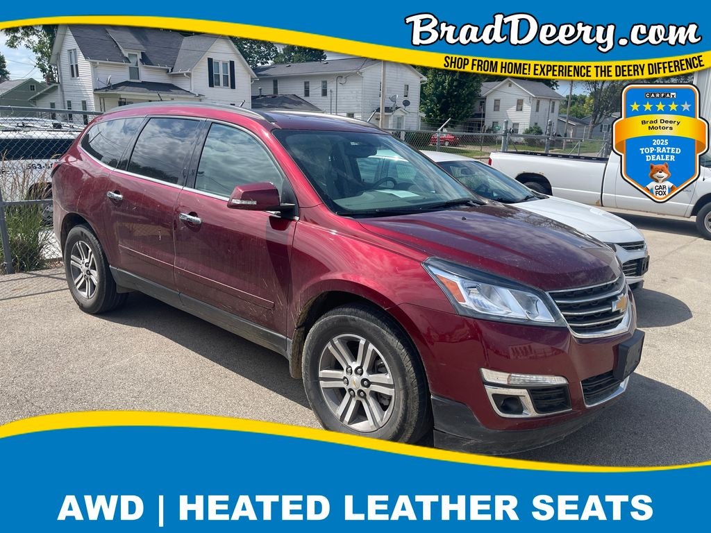 2017 Chevrolet Traverse 2LT in Siren Red Tintcoat — front three-quarter view