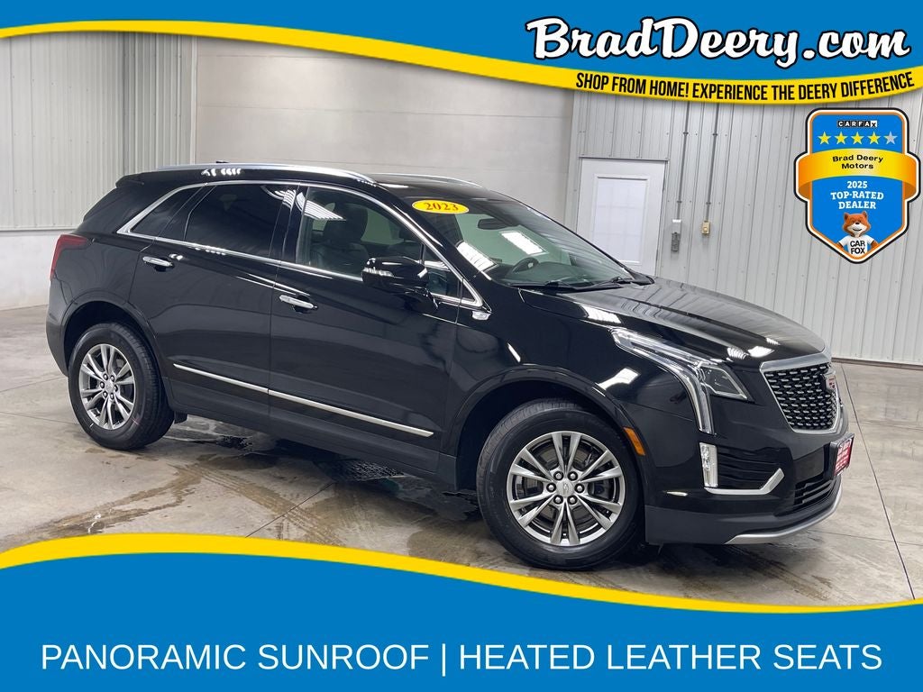 2023 Cadillac XT5 Premium Luxury in Stellar Black Metallic — front three-quarter view
