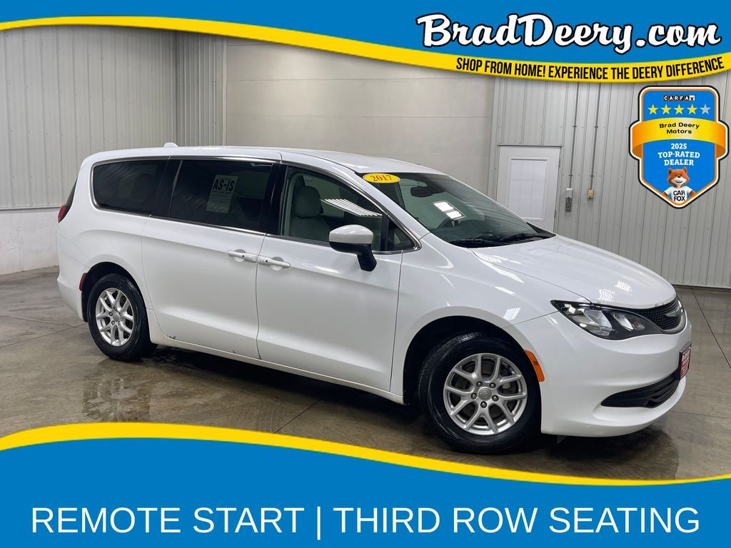 2017 Chrysler Pacifica Touring in Bright White Clearcoat — front three-quarter view