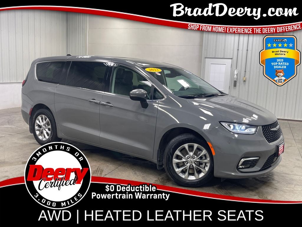 2023 Chrysler Pacifica Touring L in Ceramic Gray Clearcoat — front three-quarter view