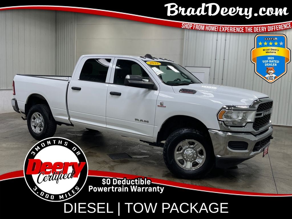 2022 RAM 3500 Tradesman in Bright White Clearcoat — front three-quarter view