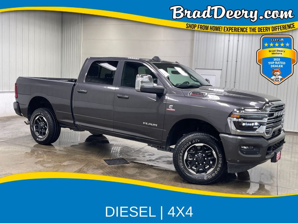 2026 RAM 2500 Laramie in Granite Crystal Metallic Clearcoat — front three-quarter view