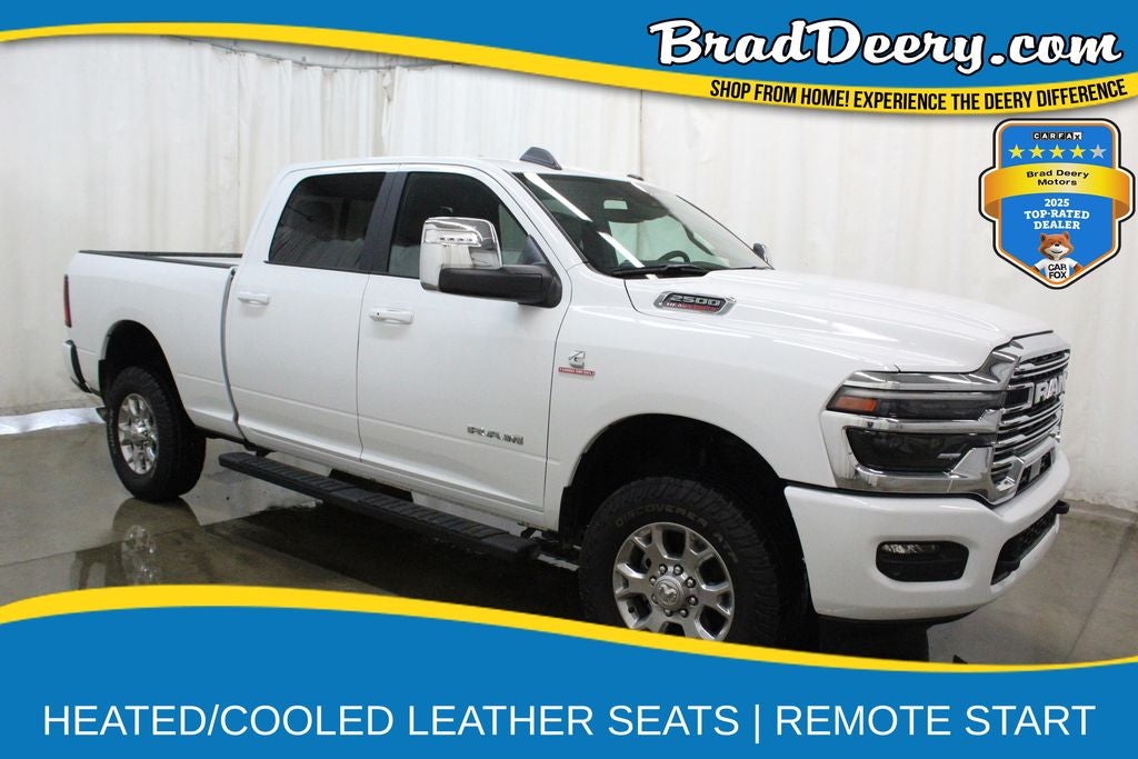 2026 RAM 2500 Laramie in Bright White Clearcoat — front three-quarter view