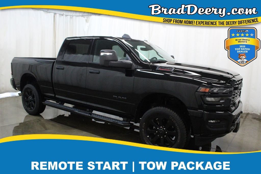 2026 RAM 2500 Big Horn in Diamond Black Crystal Pearlcoat — front three-quarter view
