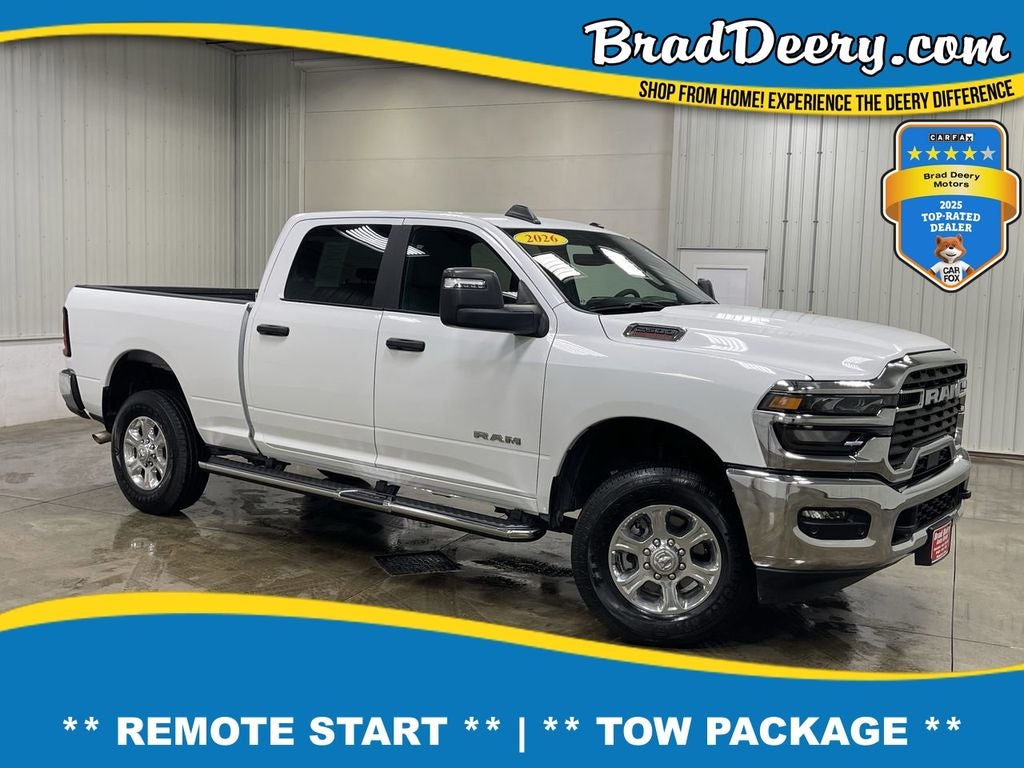 2026 RAM 2500 Big Horn in Bright White Clearcoat — front three-quarter view
