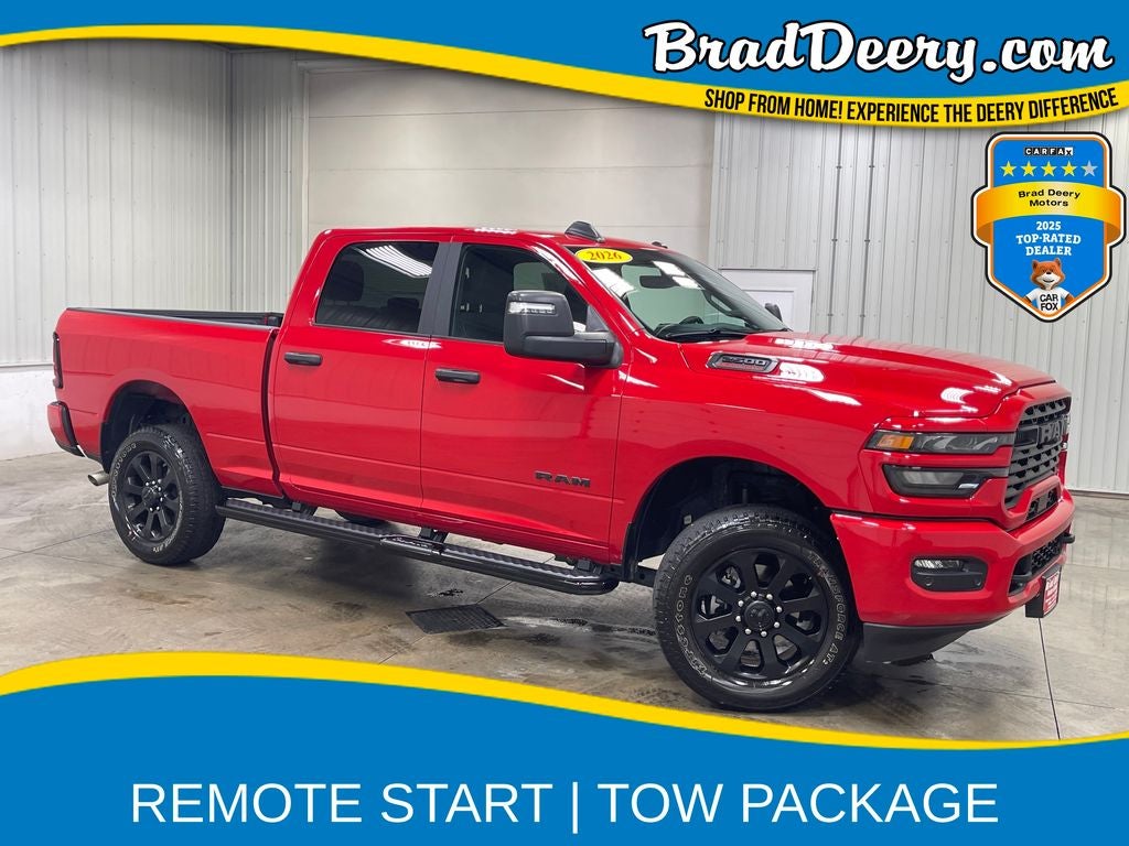 2026 RAM 2500 Big Horn in Flame Red Clearcoat — front three-quarter view