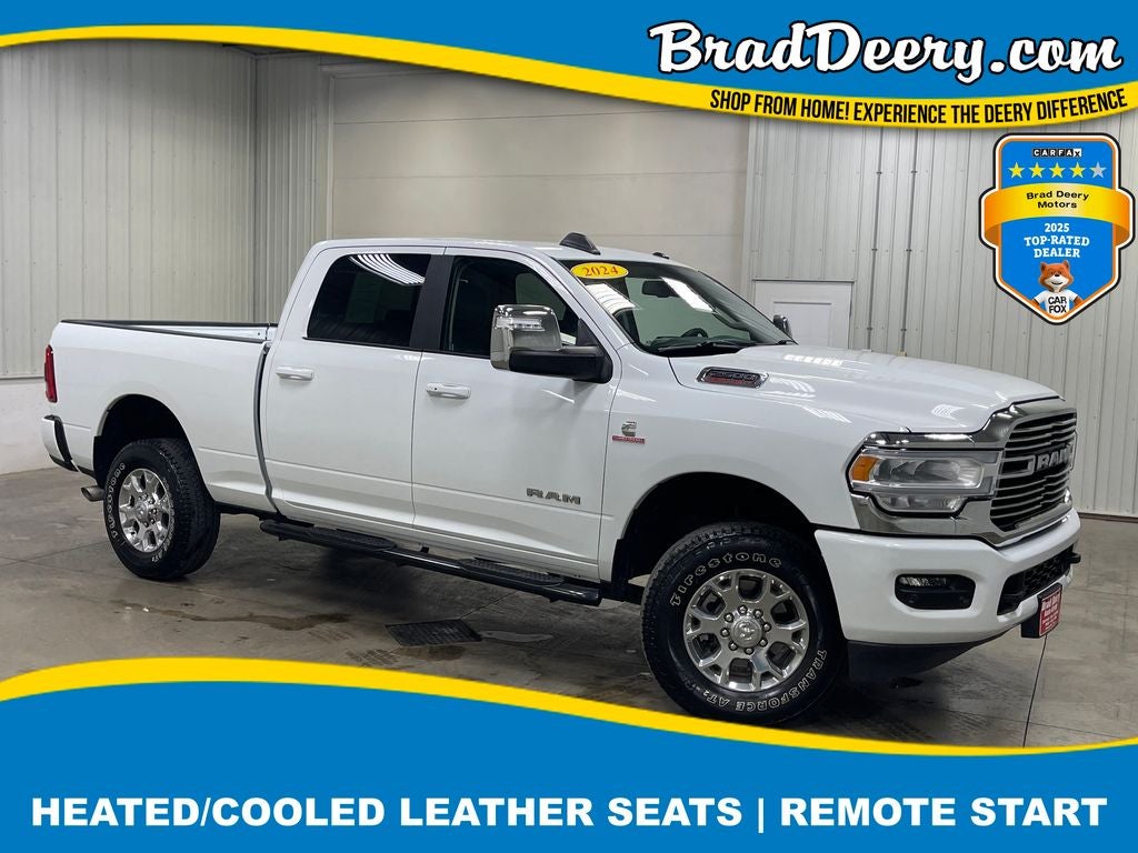 2024 RAM 2500 Laramie in Bright White Clearcoat — front three-quarter view