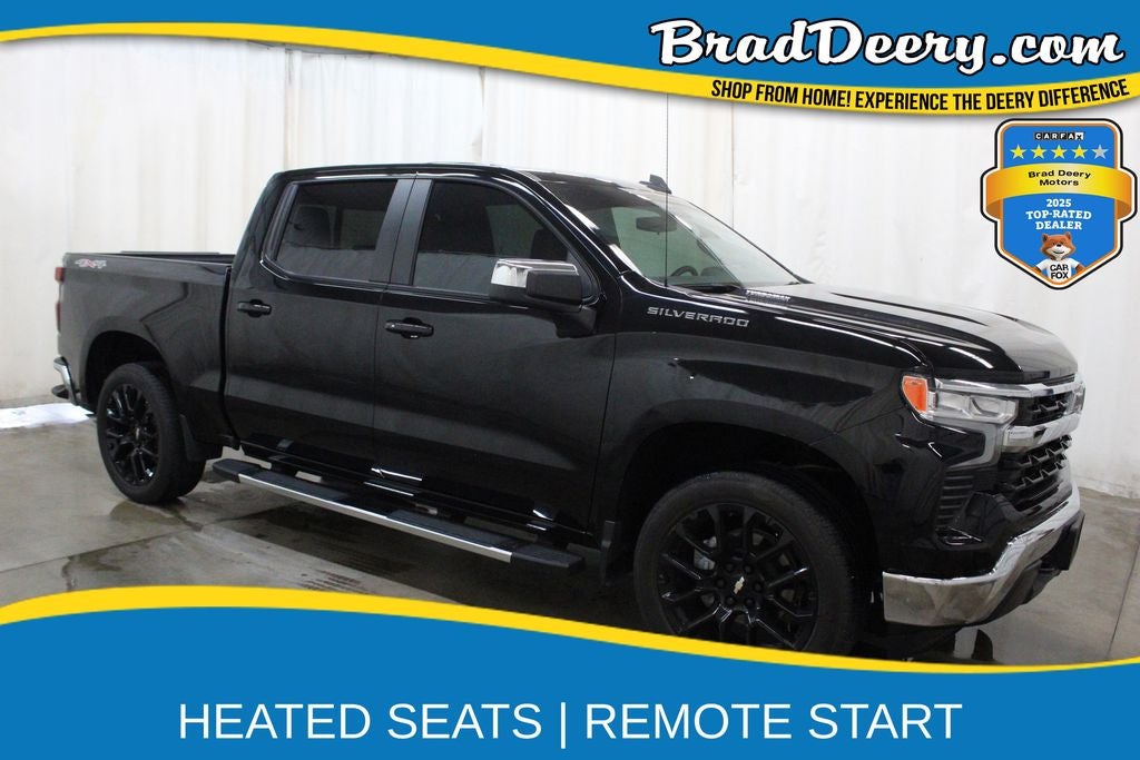 2024 Chevrolet Silverado 1500 LT in Black — front three-quarter view