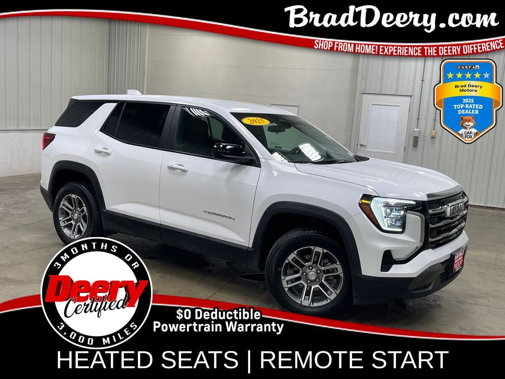 2025 GMC Terrain Elevation in Summit White — front three-quarter view