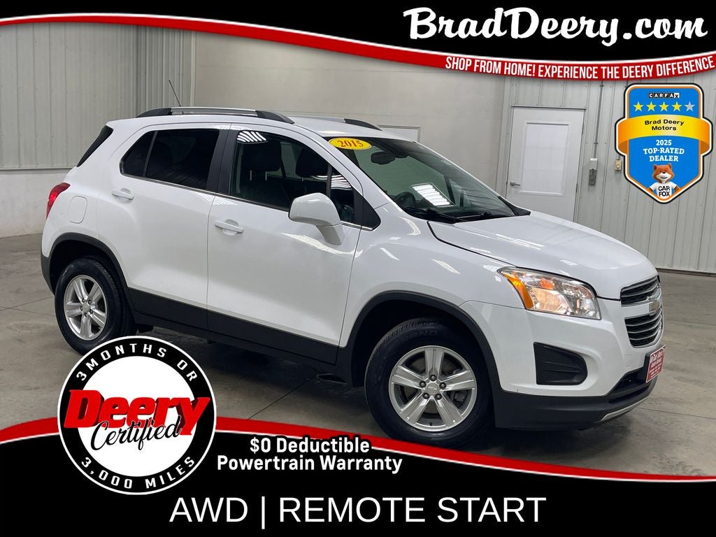 2015 Chevrolet Trax LT in Summit White — front three-quarter view