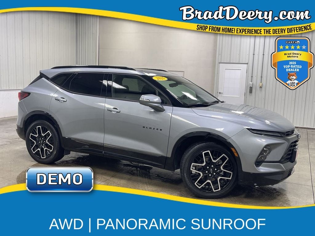 2025 Chevrolet Blazer RS in Sterling Gray Metallic — front three-quarter view