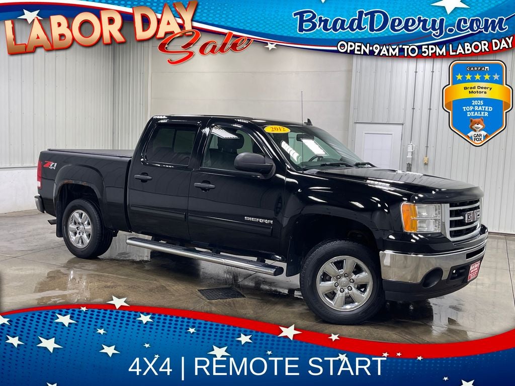 2012 GMC Sierra 1500 SLE in Onyx Black — front three-quarter view