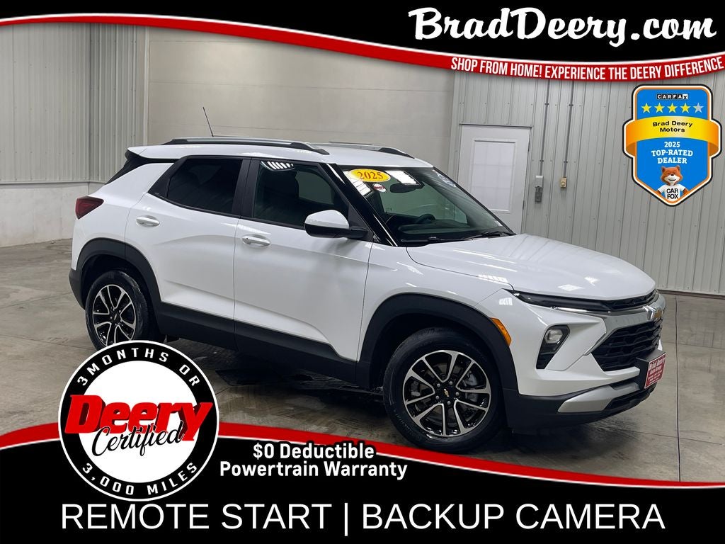 2025 Chevrolet TrailBlazer LT in Summit White — front three-quarter view